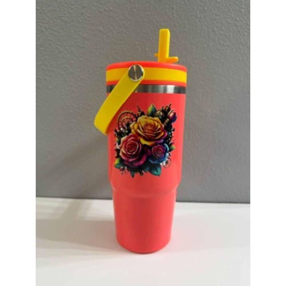 Ashland Stainless Steel Tumbler – Steampunk Floral Print – 20 oz